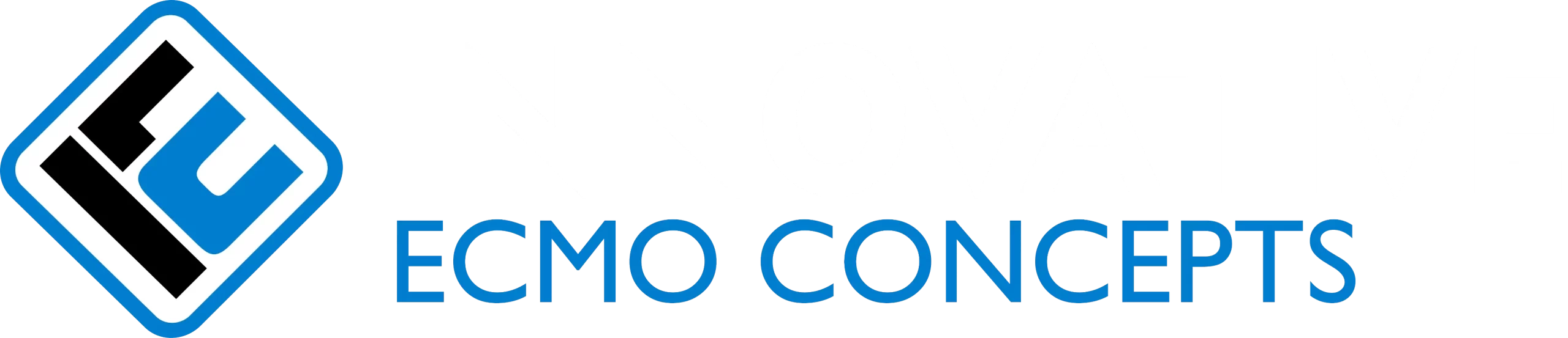 Innovative ECMO Concepts logo with a stylized black and blue ‘IEC’ emblem in a diamond on the left, followed by the word ‘INNOVATIVE’ in white and ‘ECMO CONCEPTS’ in blue.
